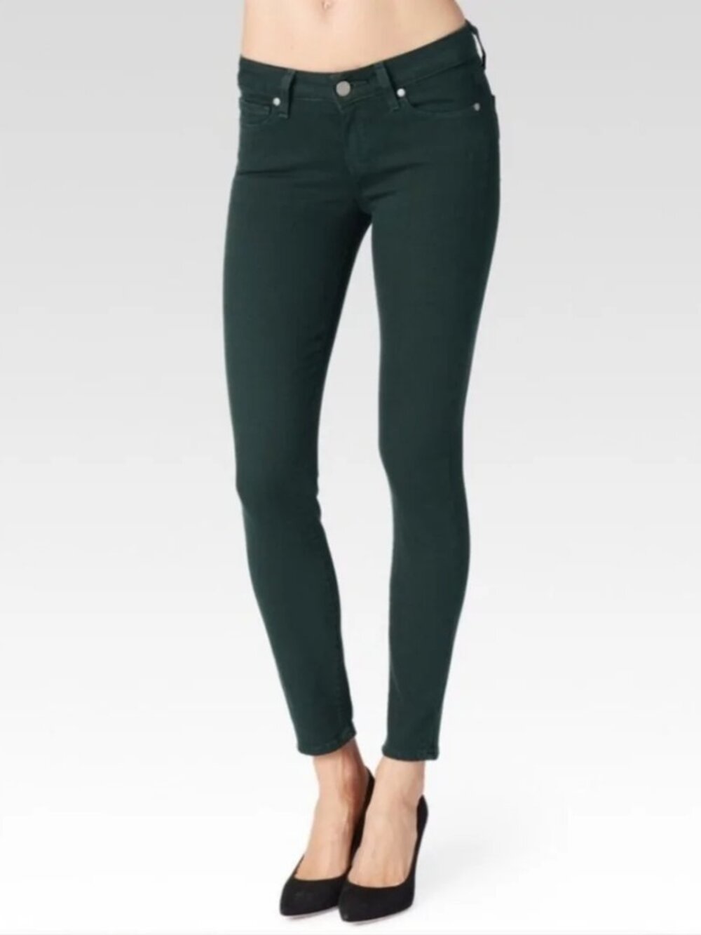 Paige Jeans Vertugo Skinny Dark Green Size 27